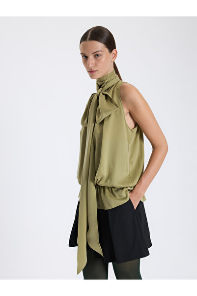 BAQA Sleeveless Blouse with Scarf Tie