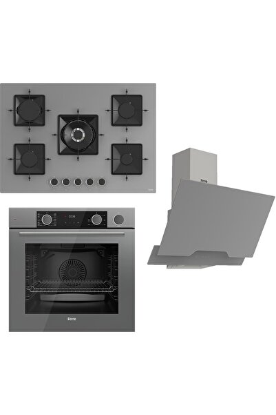 Ferre Steamart Ss Serisi Gri Set (SS038 + XE64CPR +D065 ) -75'lik Seri Kare Emaye Izgara