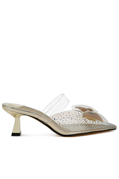 london Rag Women Embellished Bow Kitten Heels in Gold