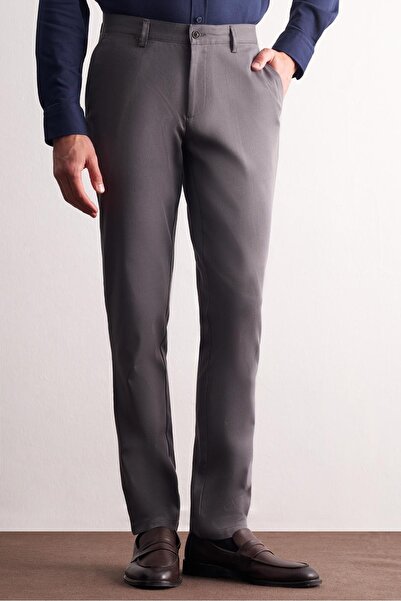 İmza Anthracite Side Pocket Straight Leg Cotton Comfort Fit Chino Casual Trousers 1003255166