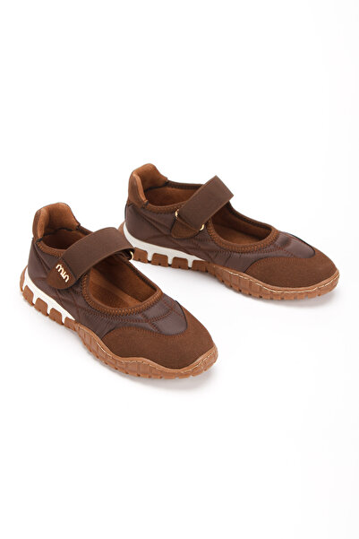 MİCONİ Women's Orthopedic Sole Velcro Ballerina Sports Shoes