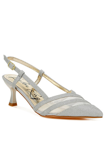 london Rag Women Kitten Heel Slingback Sandals in Silver