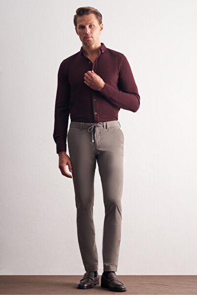 İmza Mink Side Pocket Straight Leg Slim Fit Chino Casual Trousers 1003255158