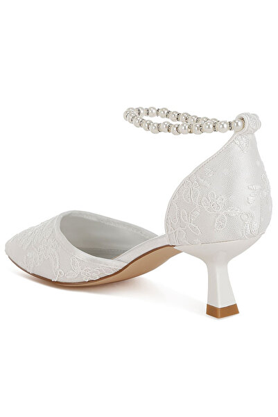 london Rag Women Lace Kitten Heel Sandals in White