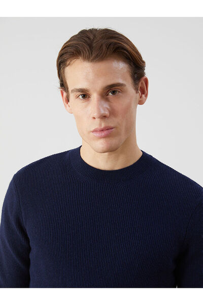 LC Waikiki Ανδρικό πλεκτό πουλόβερ Navy Blue Crew Neck