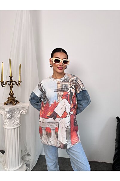 Hatun Atila سترة طويلة بأكمام طويلة وياقة دائرية من هاتون أتيلا - 4770-7