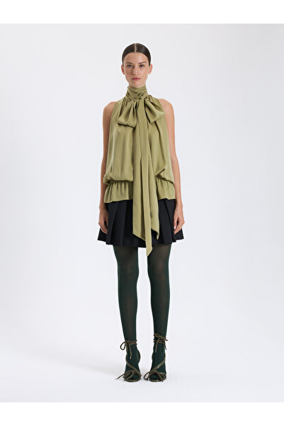 BAQA Sleeveless Blouse with Scarf Tie