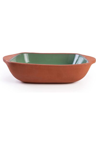 Generic Luxiol Terracotta Rectangular Oven Tray - Colored Set of 2