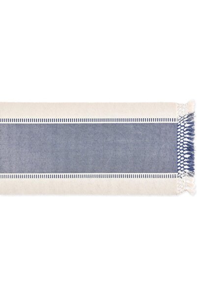 DII Dobie Woven Striped Table Runner 33 cm × 1.83 m, French Blue