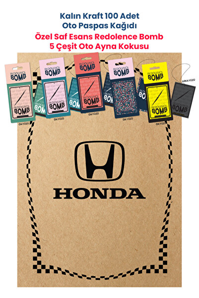BALKAN AMBALAJ Kraft 120gr Honda Oto Paspas Kağıdı 100 Adet - 35x50cm - 5 Çeş...