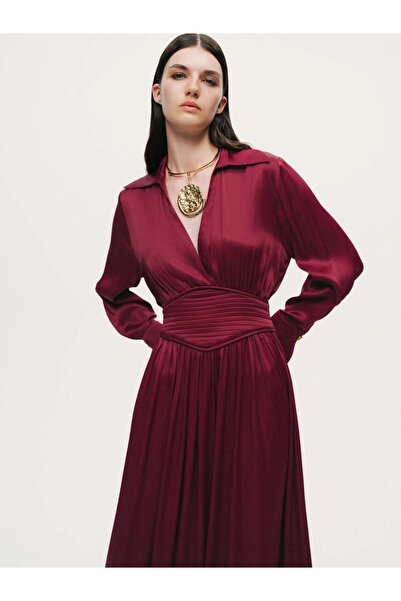 Nocturne Deep V Neck Midi Dress
