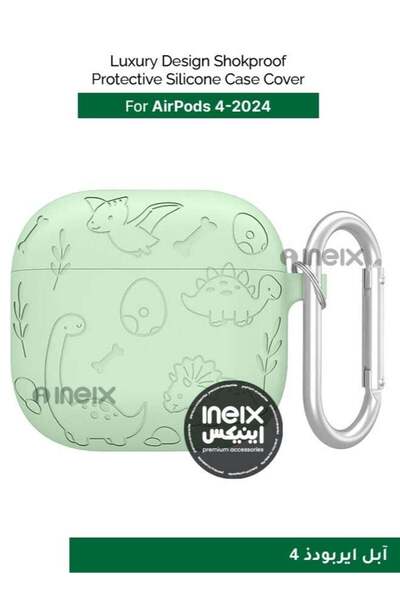 ineix غطاء حماية سيليكون مقاوم للصدمات بتصميم فاخر لسماعات AirPods 4-2024