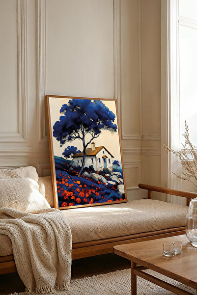 Dekorsiahome Tek Parça Ahşap Çerçeveli Oturma Odası Salon Mutfak Tablosu TK2406