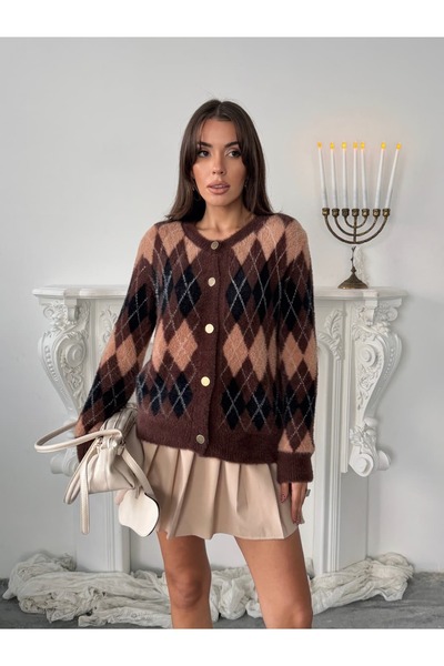 mydukkan.co Diamond Patterned Soft Cardigan