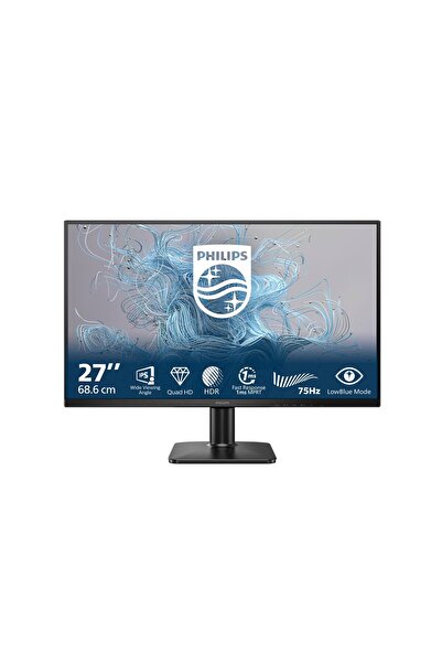 Philips Monitor 27" IPS QHD 2560x1440 75Hz 4ms (1ms MPRT) HDR10 FlickerFree HDMI DisplayPort