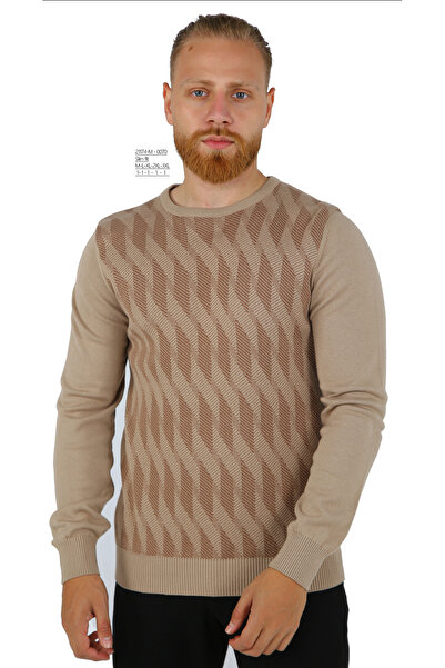 BRAN Cotton Self-Patterned Men's Sweater