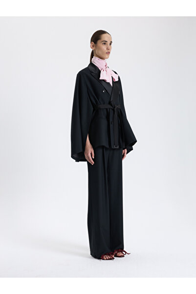 BAQA Black Satin Detailed Jacket
