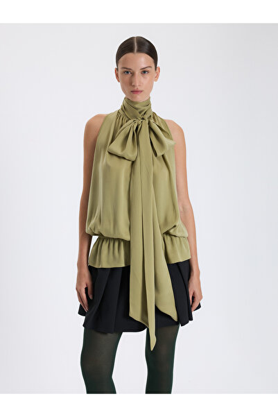 BAQA Sleeveless Blouse with Scarf Tie