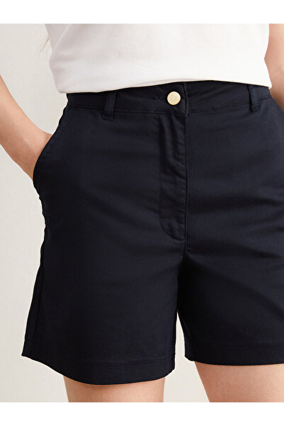 LC Waikiki Navy Blue Petite Standard Fit Gabardine Women's Shorts