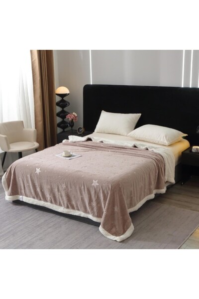 CumparaMisim Cocolino Fluffy Blanket with Fur, embossed star shower