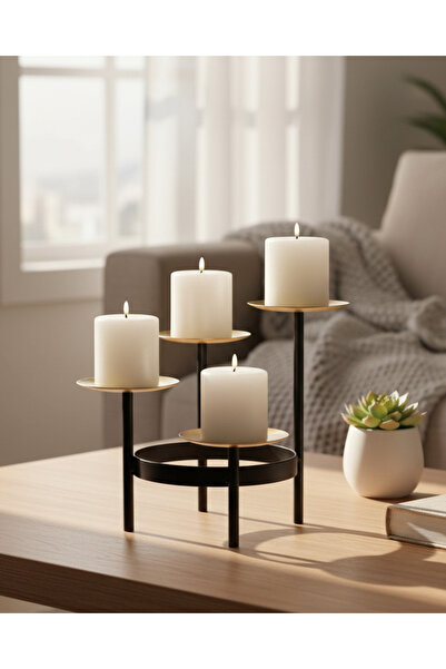 REDTAG حامل شموع بأربع أذرع لون أسود