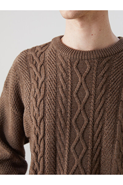 LC Waikiki Ανδρικό πλεκτό πουλόβερ με μακρυμάνικο λαιμόκοψη