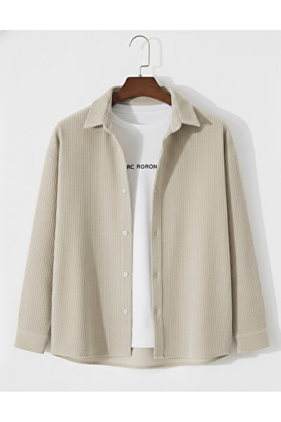 viperkombin Erkek Kadife Gömlek Fitilli Uzun Kollu Regular