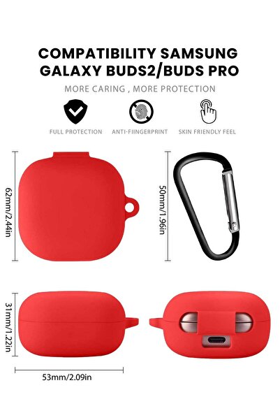 ineix Soft Silicone Case Cover For Samsung Galaxy Buds Pro, Buds 2