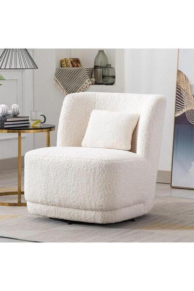 homejoyz Café Bouclé Chair – Coffee Color – Swedish Wood Frame – 80x75x78 cm