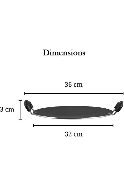 Vinod Pastry Tawa Non-Stick, 31.5 cm, 4mm Extra Thick Ceramic (Blue & Black)