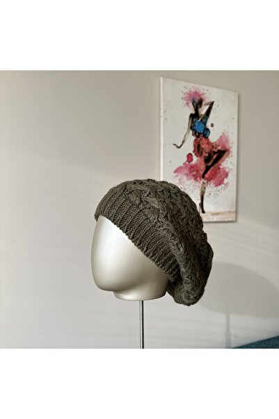 Amor Center Ressam Model Braided Soft Knitwear Winter Beanie 2-Pack Khaki-Grey