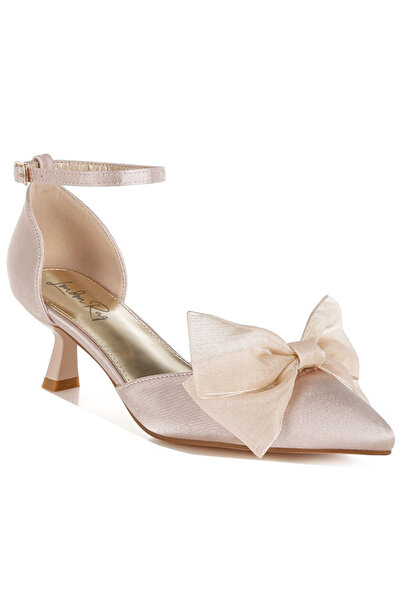 london Rag Women Bow Detail Satin Sandals in Beige