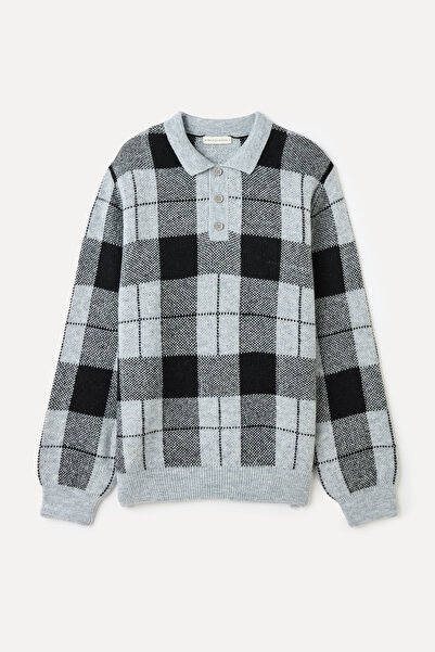 Mudo Jacquard Polo Neck Sweater