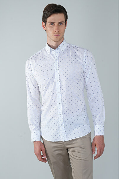 Bisse Erkek Beyaz Regular Fit Paşa Yaka Gömlek