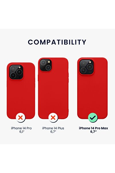 KWmobile Case for Apple iPhone 14 Pro Max, Silicone, Red, 59074.09