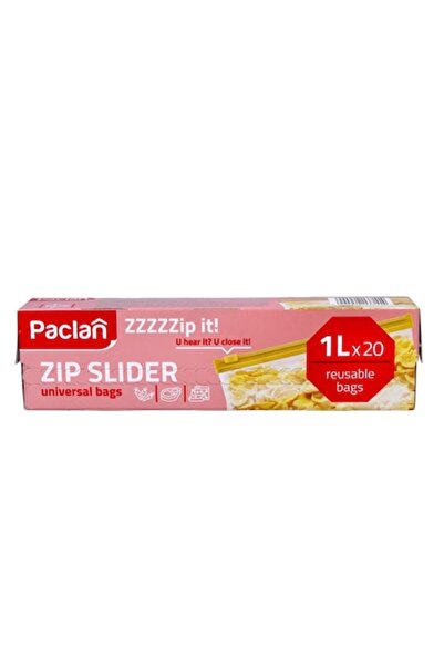Paclan Pungi universale cu fermoar pentru depozitarea alimentelor, 1 l, 20 buc.