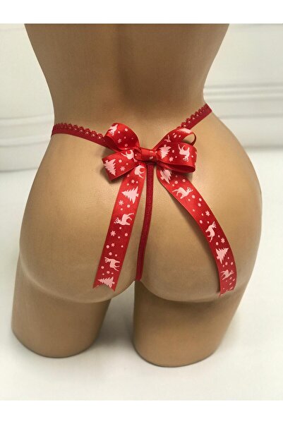 MadyaButik Πρωτοχρονιά, Χριστούγεννα, Γυναικείο μοντέλο τανγκά με κόκκινο βελ...