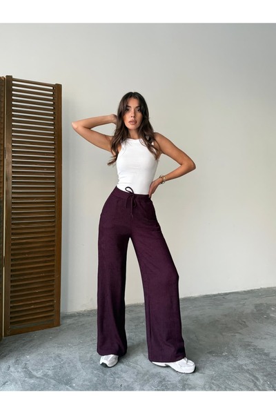 mydukkan.co Bel Bağcık Corded Fabric Trousers