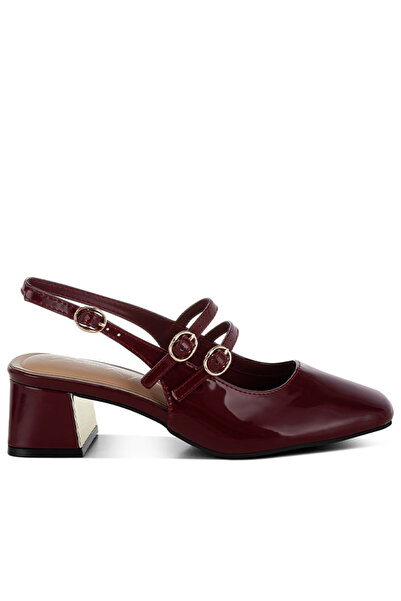 london Rag Women Block Heel Slingback Sandals in Red