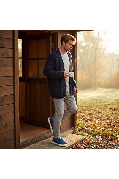 OEM Men's cotton-padded slippers, for indoors or short outdoor outings, 43079B-58