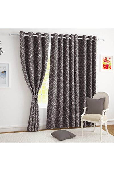 Generic Story@Home Criss-Cross Grey Blackout Curtain 116 x 152 cm (1 Panel)