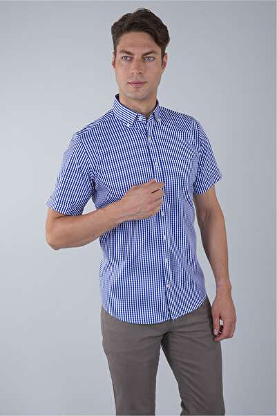 Bisse Regular Fit Tek Cep Lacivert Pamuk Erkek Gömlek
