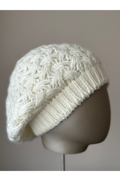 Amor Center Ressam Model Braided Soft Knitwear Winter Beanie 2-Pack Black-White