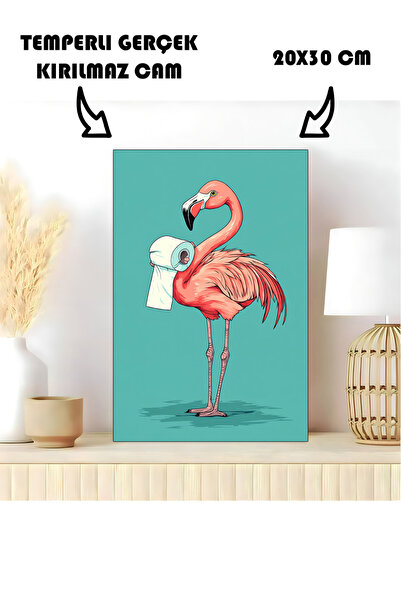 Harika bir ev STOL U KUPATILU STAKLENI STOL FLAMINGO SA TOALET PAPIROM ZA KUP...