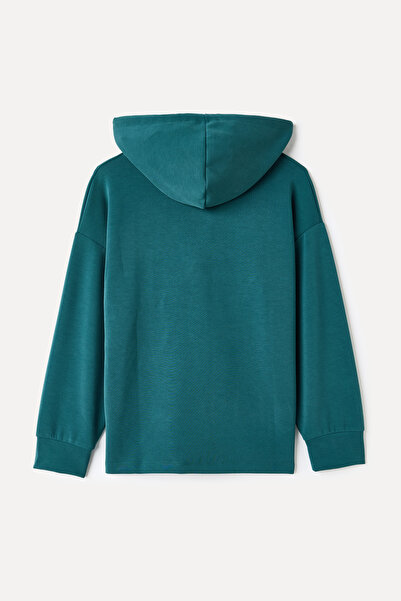 Mudo Loose Fit Modal Mixed Hooded Sweatshirt