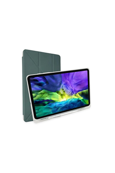 eco port İpad Pro 12.9 (2021) Kılıf Kalemlikli Mars Tablet Kılıfı - Koyu Yeşil