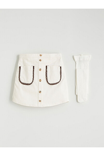 LC Waikiki Lcw Kids Basic Baby Girl Shorts Skirt and Pantyhose 2-Pack