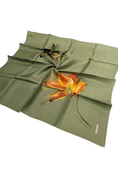 Armine Eșarfă de mătase Nostalgia - 8737-37 Twill verde ulei