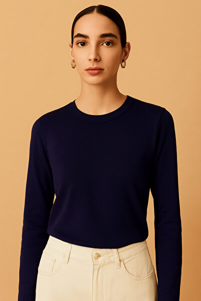 Re-clo تي شيرت مونيكا، برقبة دائرية وأكمام طويلة من القطن العضوي