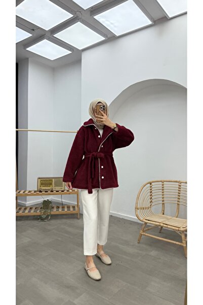 Minharir Pearl Detailed Stamp Coat